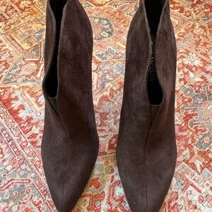 Enzo Angiolini Dark Brown Suede Booties- New in Box 7.5